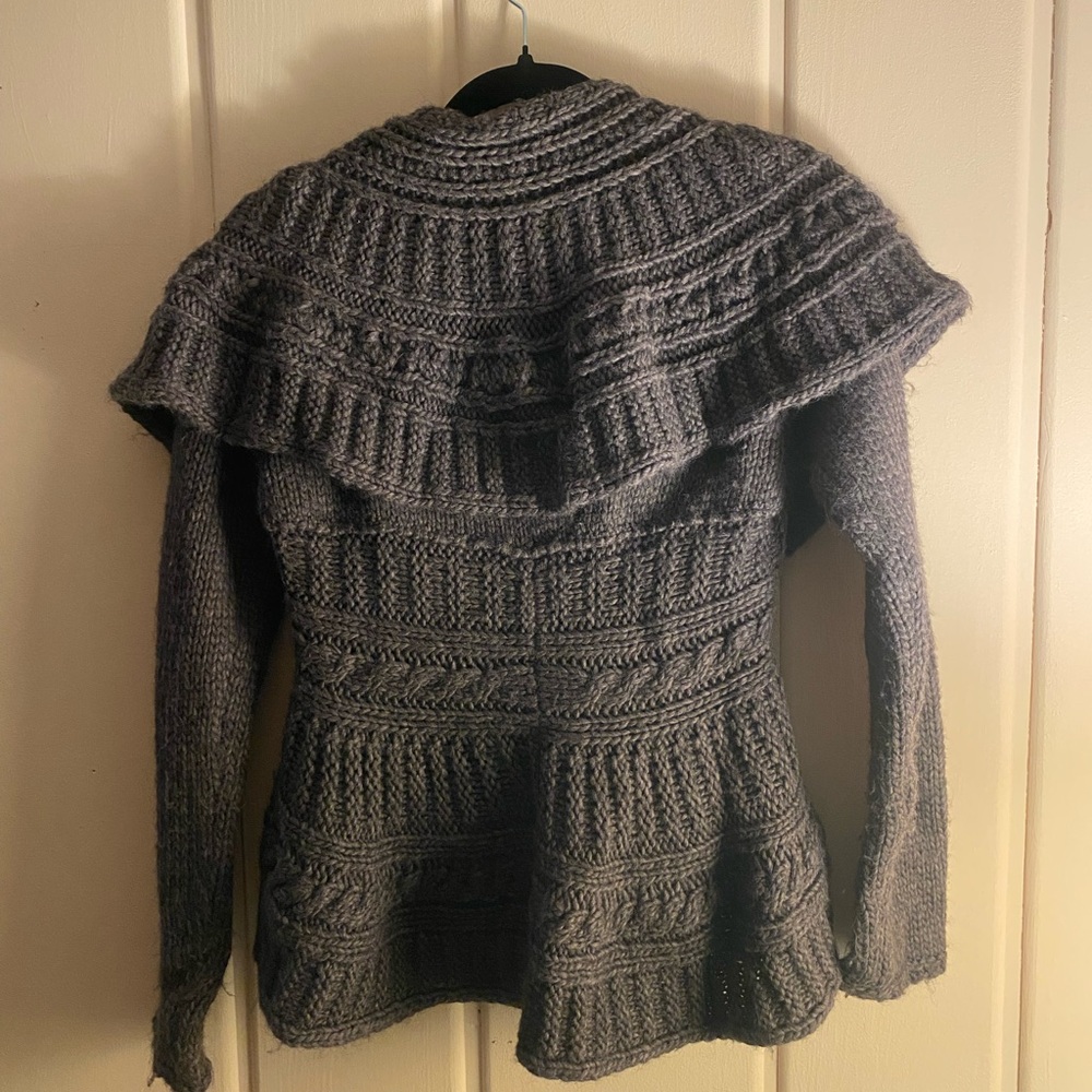 Elsamanda Dusty Purple Cable Knit Wool/Alpaca Women's Sweater - Picture 2 of 4